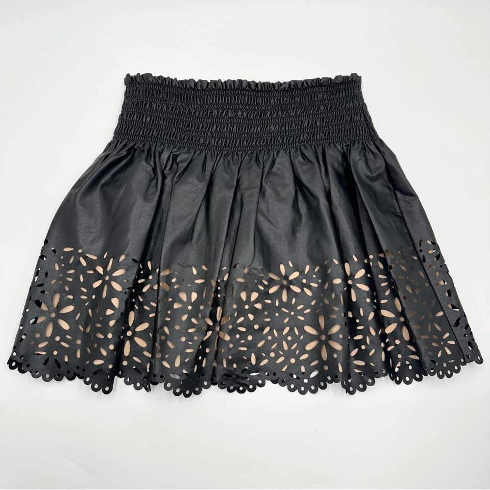Ramy Brook Cori Skirt Black Faux Leather - Picture 6 of 11